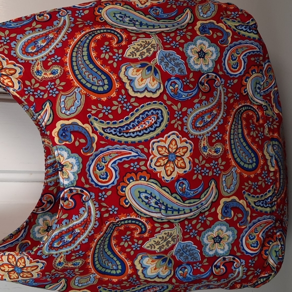 Crossbody Purse Bag Tote Red Blue Green Paisley Lightweight Cotton - Picture 7 of 9
